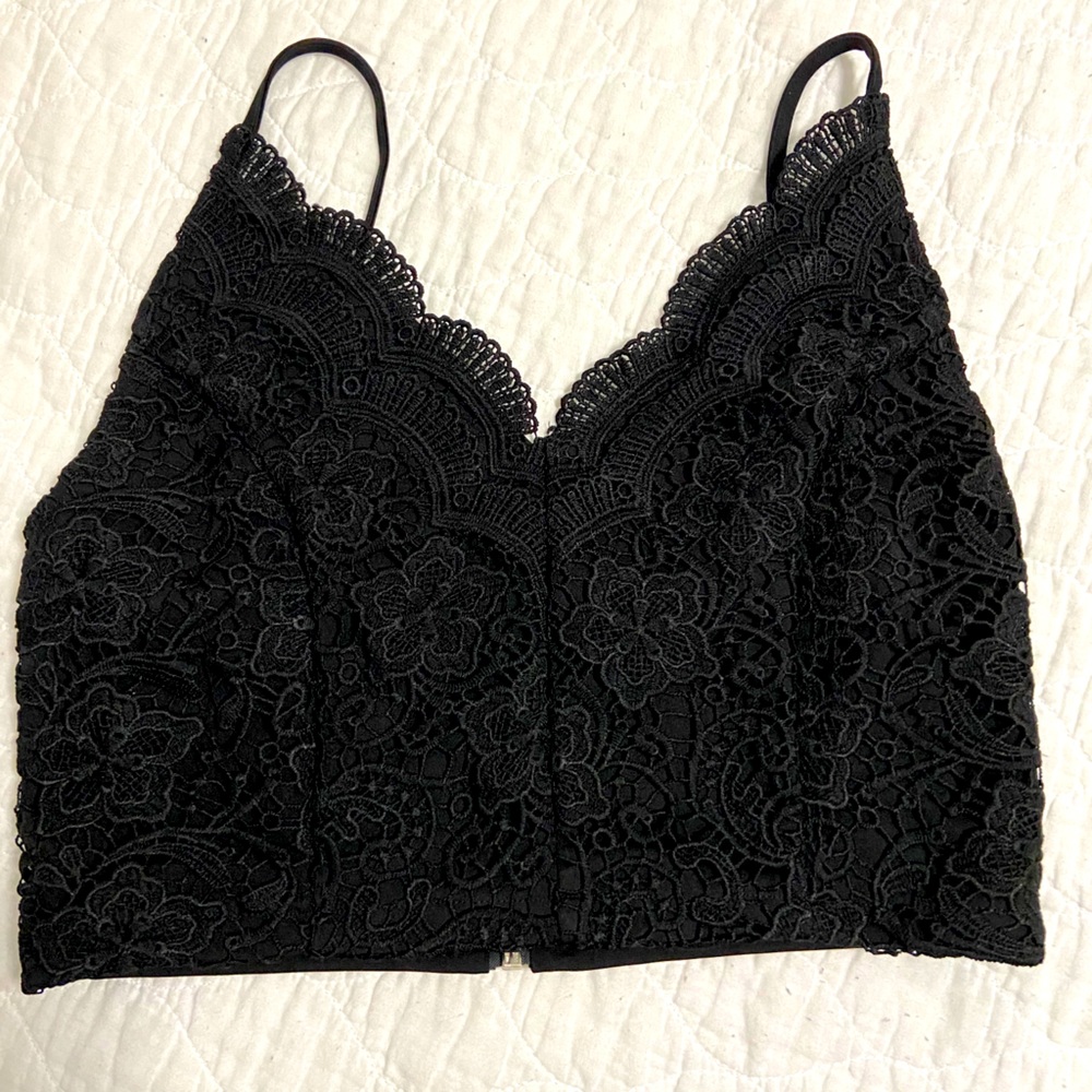 Laced Black Crop Top